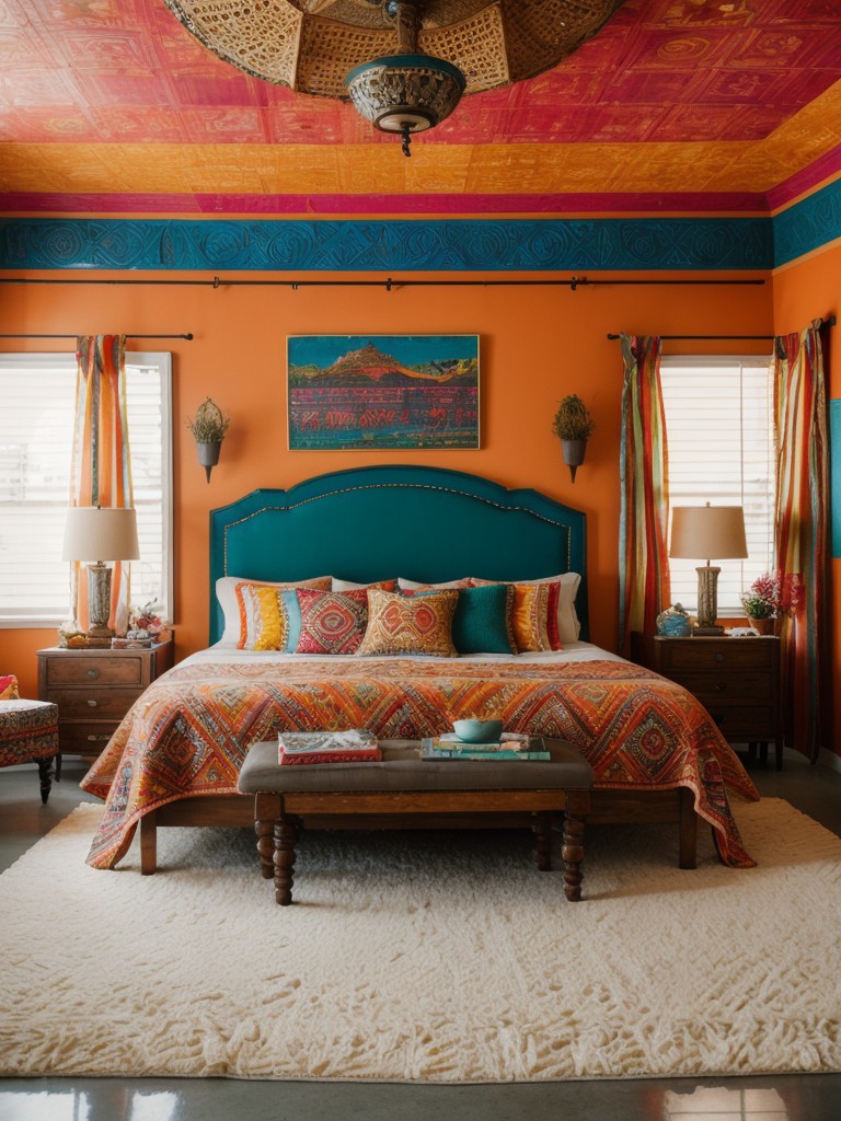 Boho Vibes: Add Color & Pattern to Apartment Bedroom