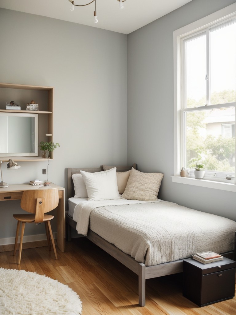 Apartment Zen: Maximize Space with Slim Furniture in Bedroom.