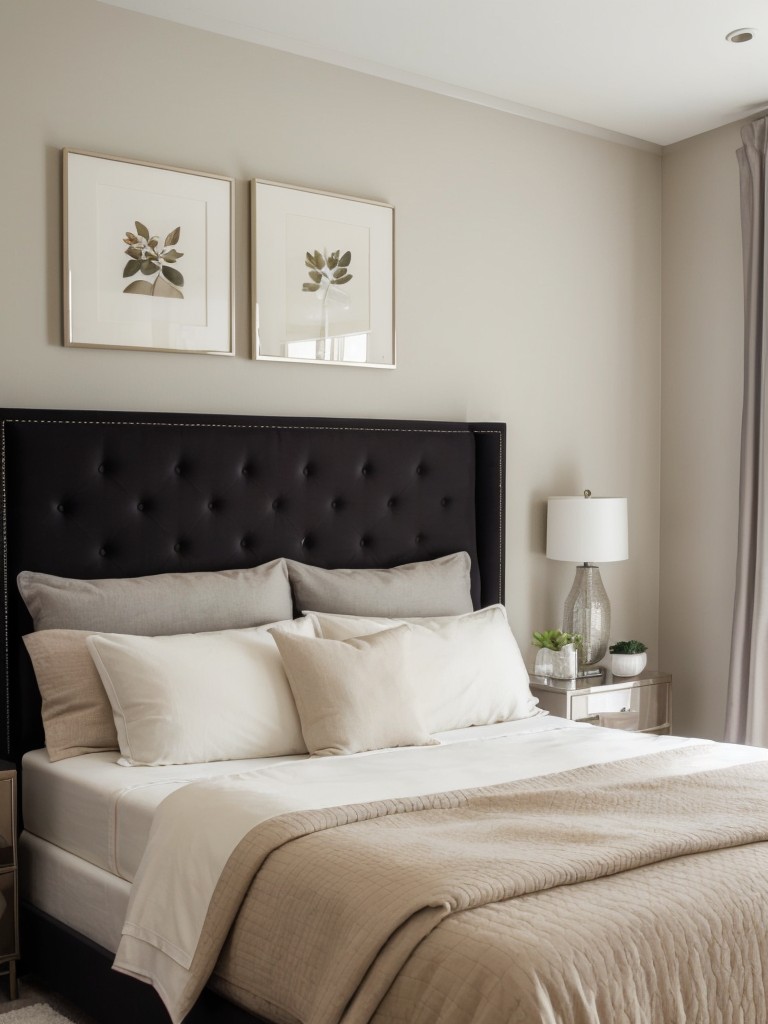 Luxury Bedroom Vibes: Elevate your space with a tufted headboard or upholstered bed frame.