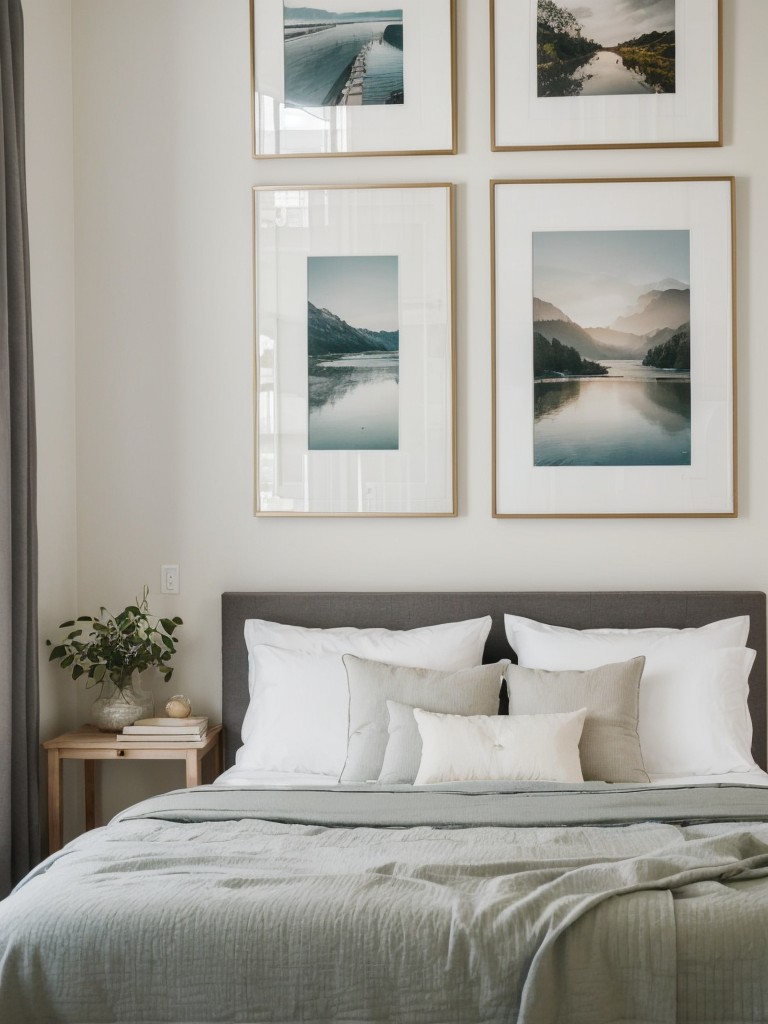 Apartment Bedroom Bliss: Create a Tranquil Retreat with a Stylish Gallery Wall!