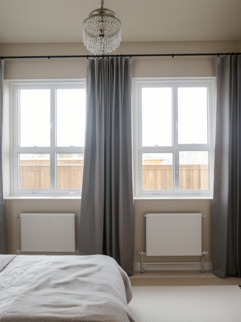 Create Bigger Space: Maximize Small Bedrooms with High Curtains.