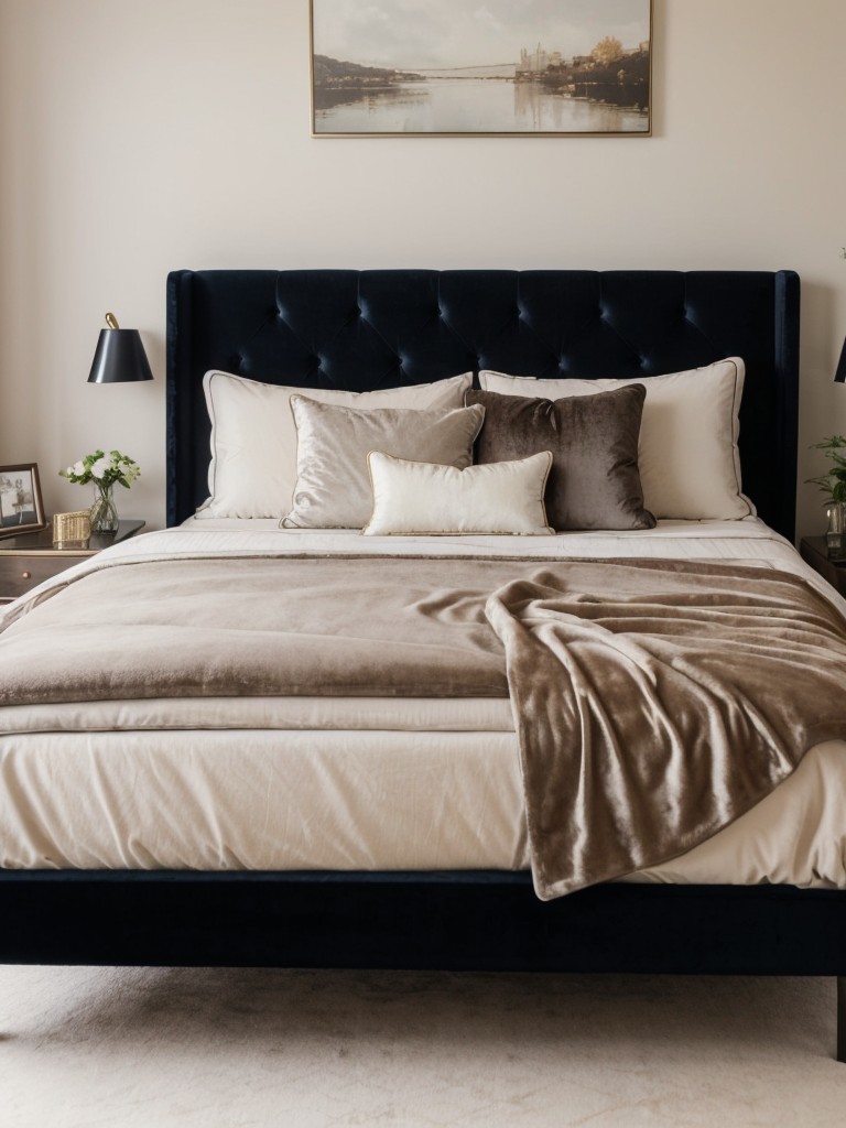 Cozy Bedroom Vibes: Elevate Your Apartment with Luxe Velvet Accents!