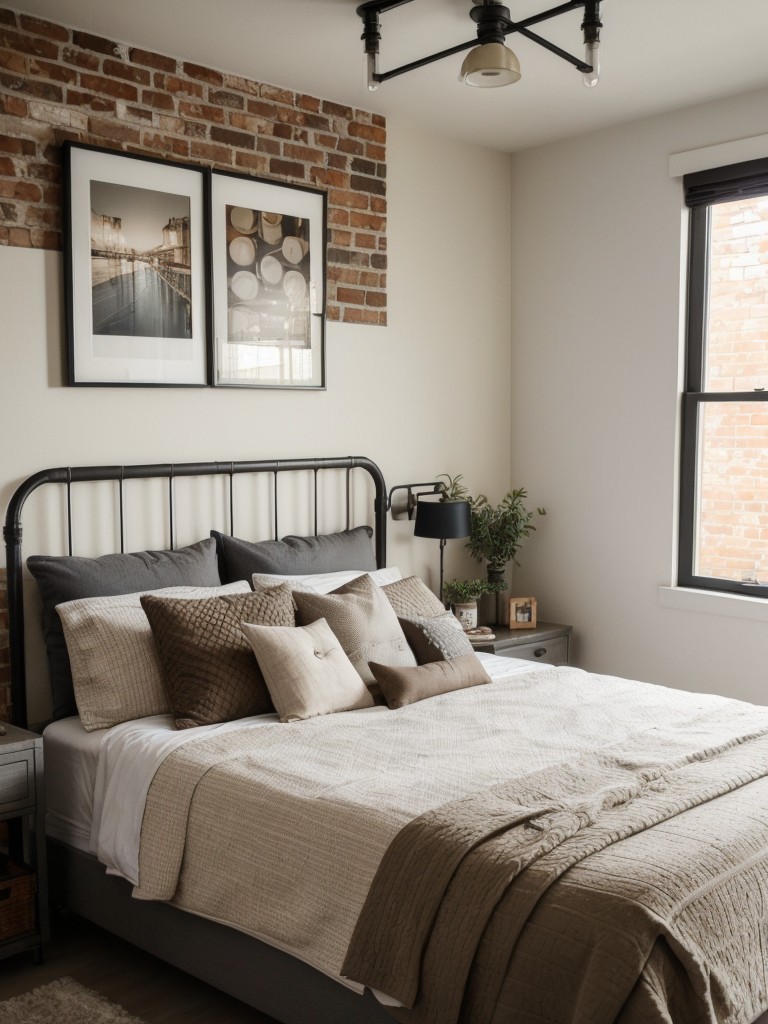 Urban Chic: Small Apartment Bedroom with Industrial Decor