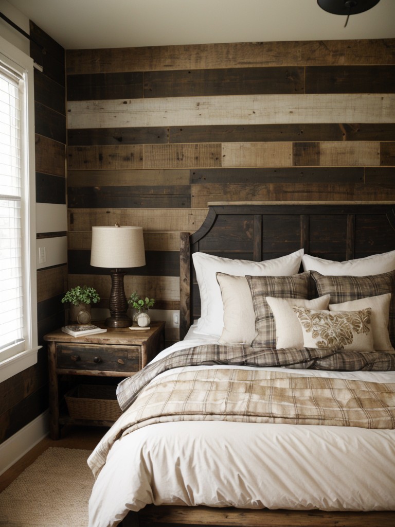 Cozy Rustic Bedroom: Mix Patterns & Textures for a Charming Space!