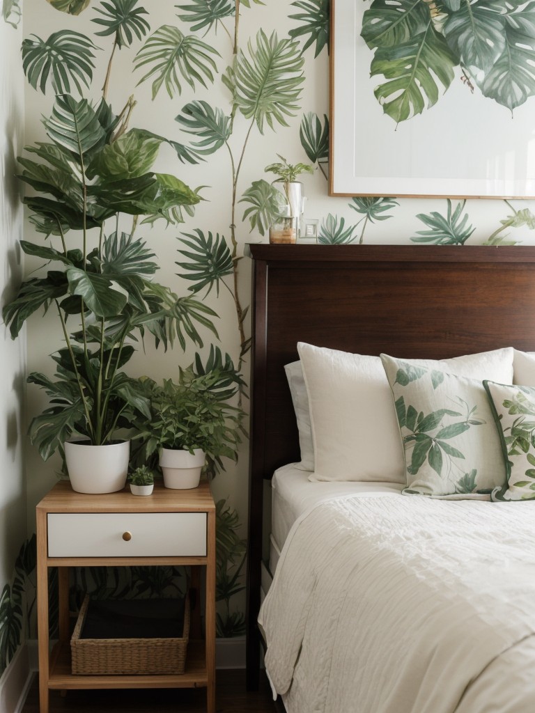 Leafy Bliss: Elevate your small bedroom with botanical elements!