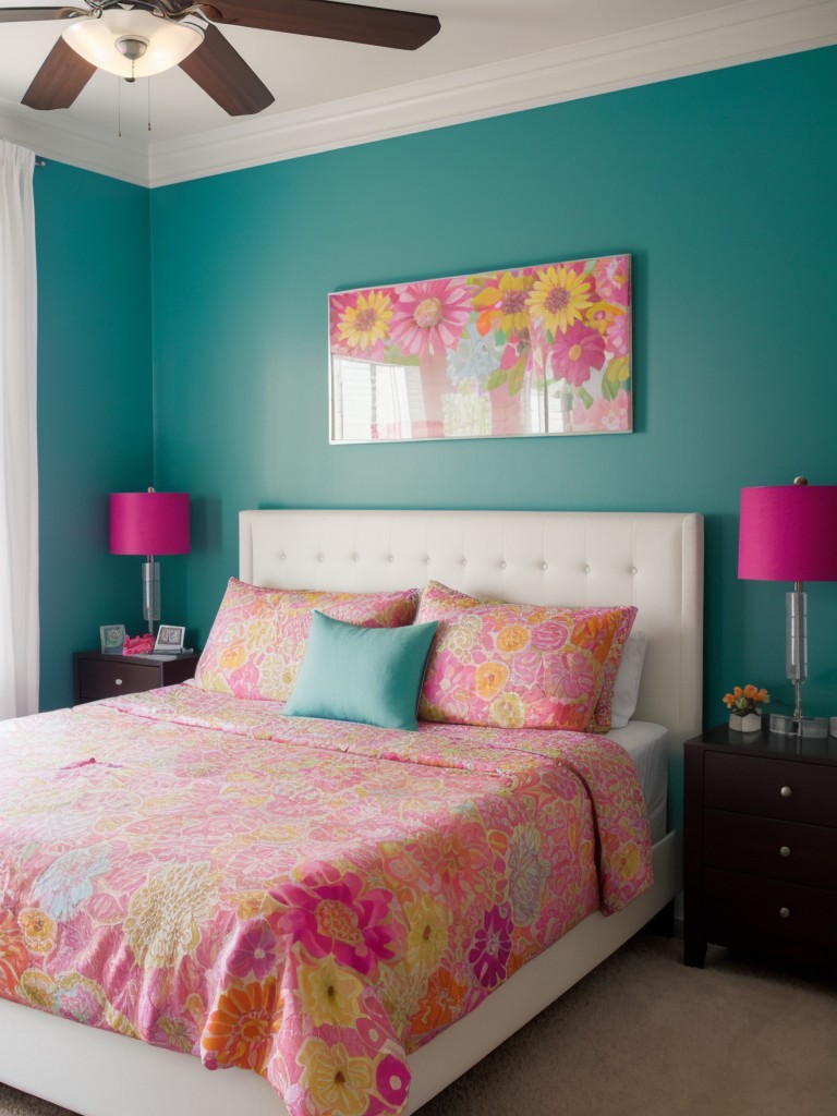 Bold and Playful Bedroom Makeover: Vibrant Pops of Color.