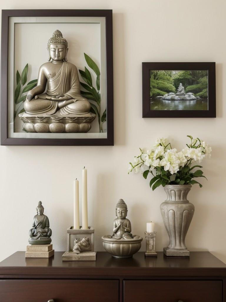 Zen-inspired Bedroom Decor: Photo Collages & Serene Ambiance!