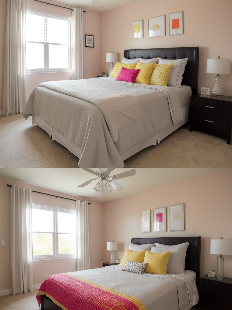 Small Bedroom Personalization: Colorful Accents & Photo Collages!