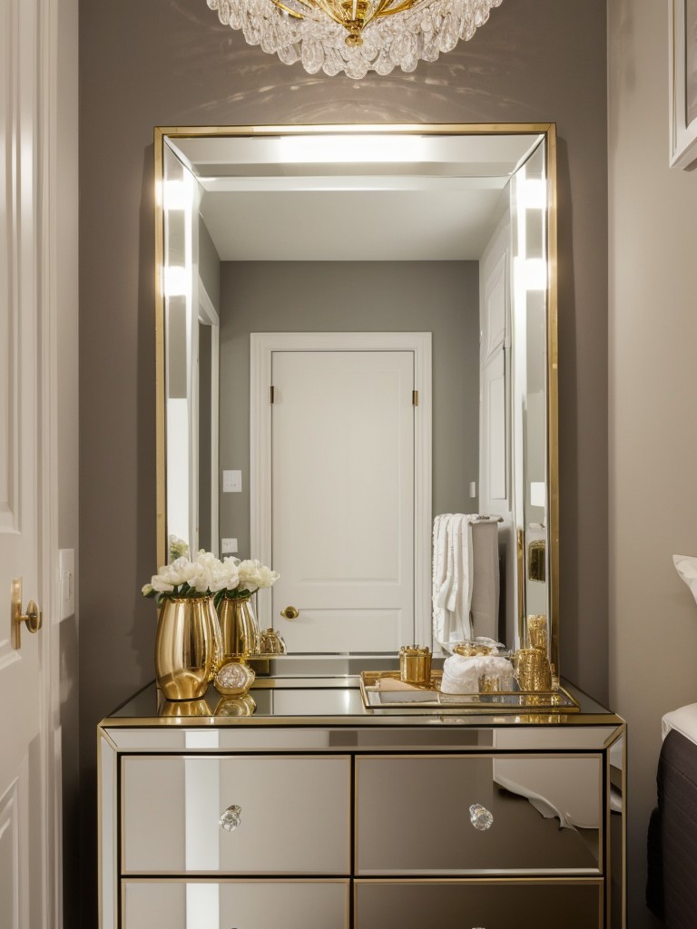 Glam Up Your Apartment Bedroom with Metallic Accents!