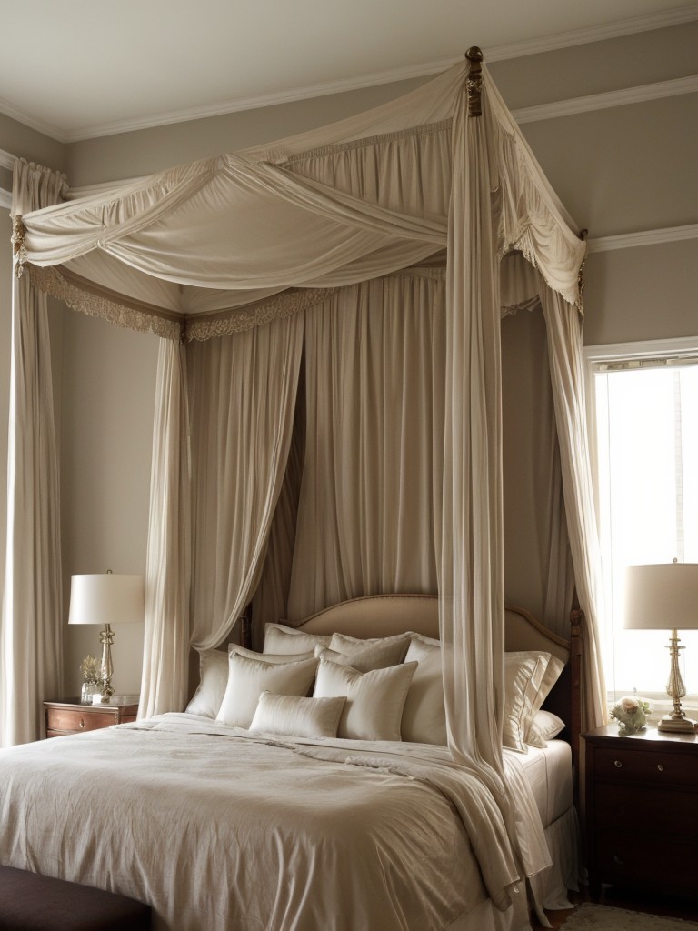 Create a Luxurious Apartment Bedroom with a Statement Canopy Bed