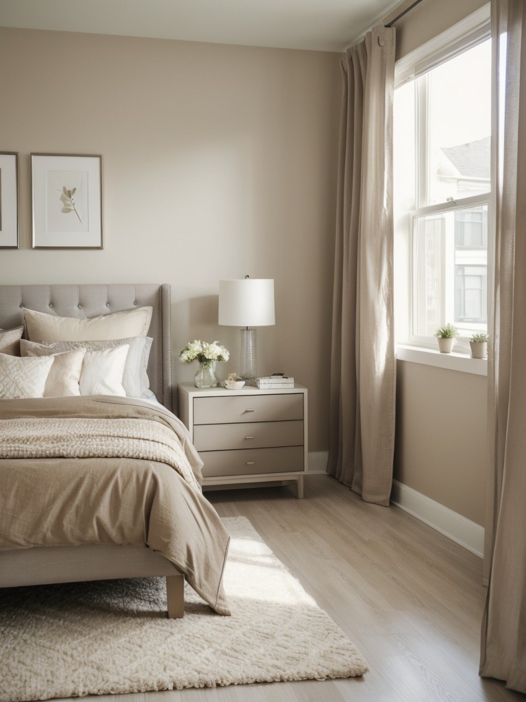 Neutral tones for a serene apartment bedroom - a decor guide!