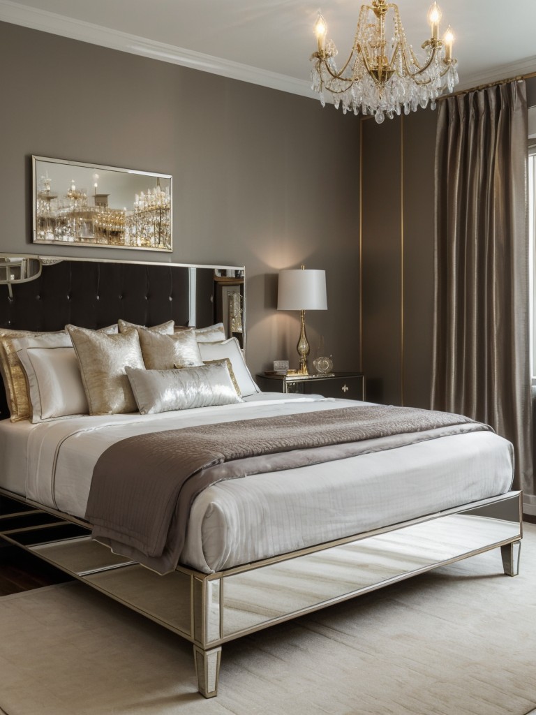 Glamorous Apartment Bedroom: Upgrade with Metallic Accents!