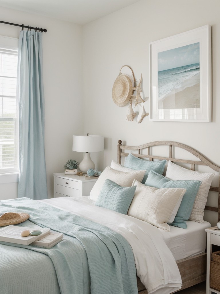 Coastal Minimalist Bedroom: Serene and Clutter-Free Beach Retreat.