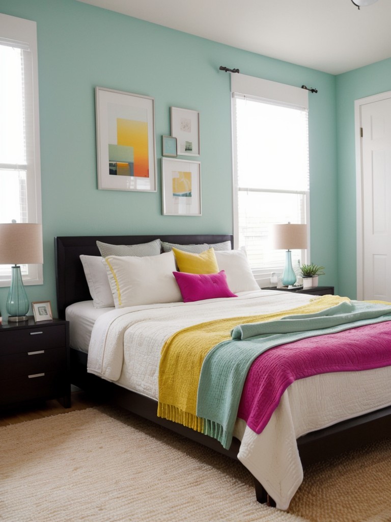 Minimalist Apartment Bedroom Decor: Colorful & Clutter-Free!