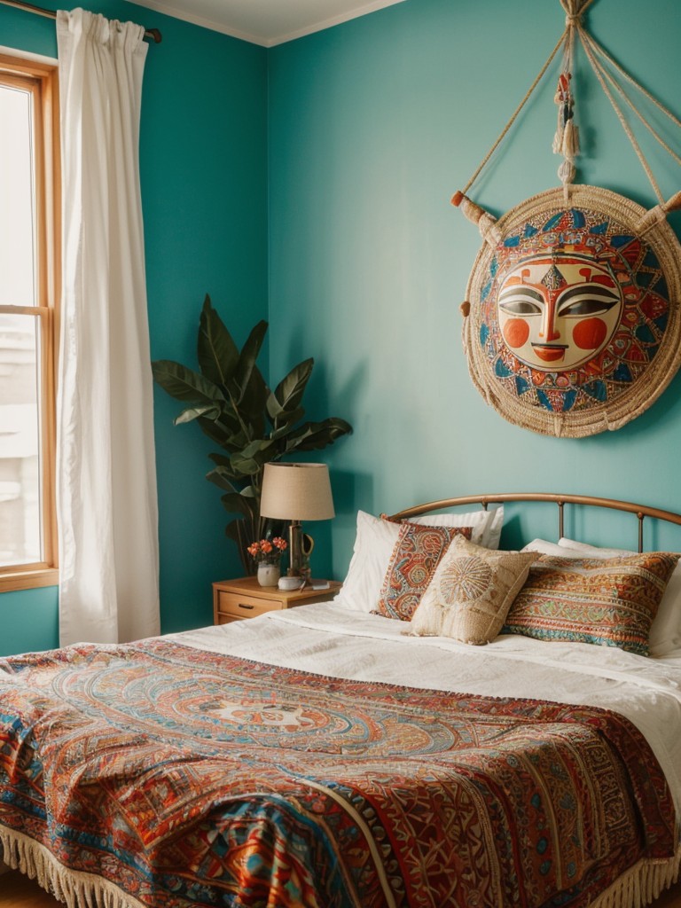 Tribal Masks & Cultural Art: Add Authenticity to Your Bohemian Apartment Bedroom!