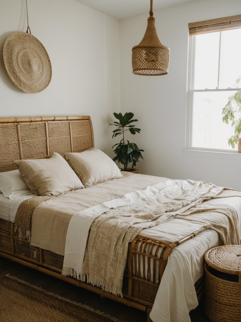 Free Spirited Apartment Bedroom: Rustic Bohemian Decor with Natural Materials