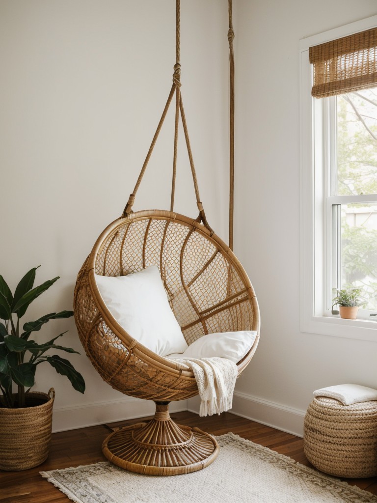 Chic Bohemian Apartment: Transform Your Bedroom with a Swing Chair