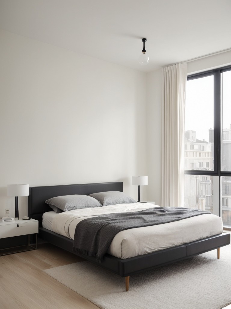 Minimalist Bedroom Makeover: Sleek and Streamlined Apartment Décor.