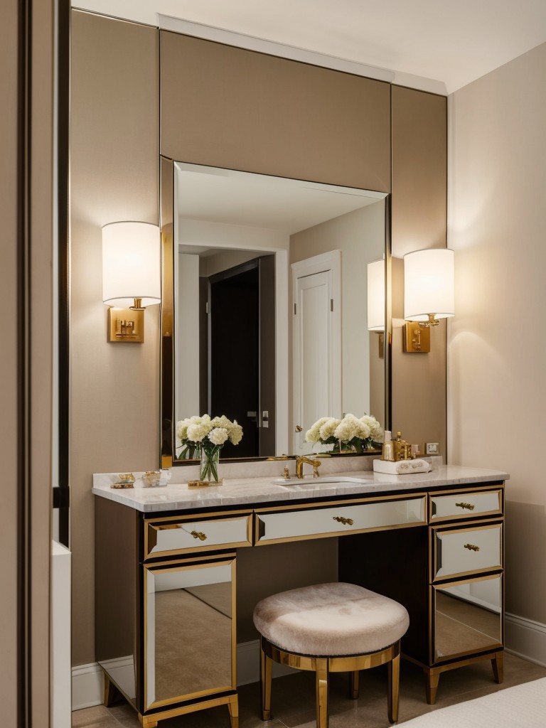 Create a Luxurious Apartment Bedroom: Glamorous Vanity Inspiration!