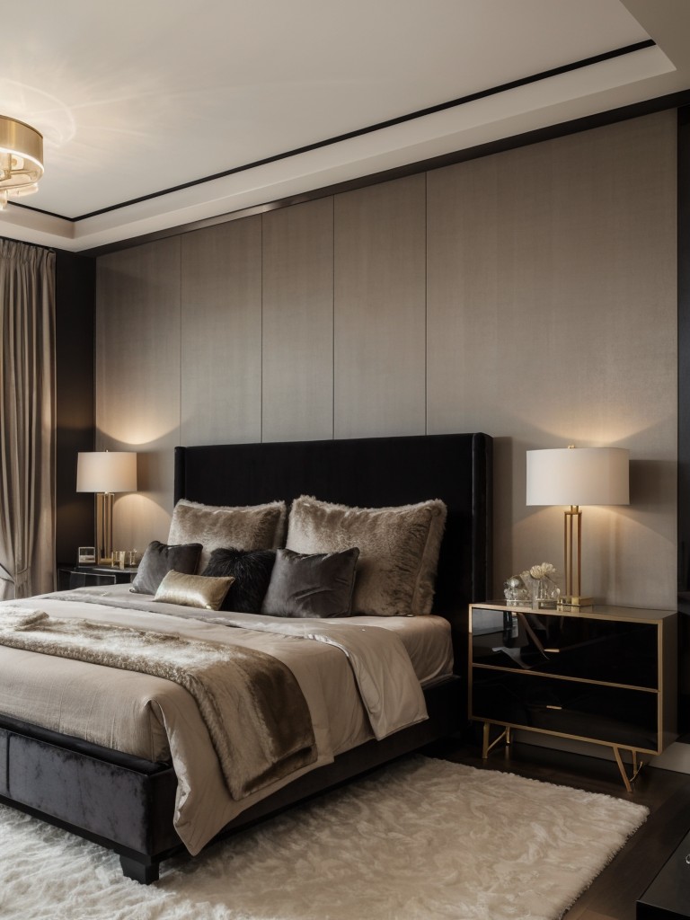 Luxe & Modern Apartment Bedroom Ideas: Velvet, Faux Fur & Metallic Finishes!