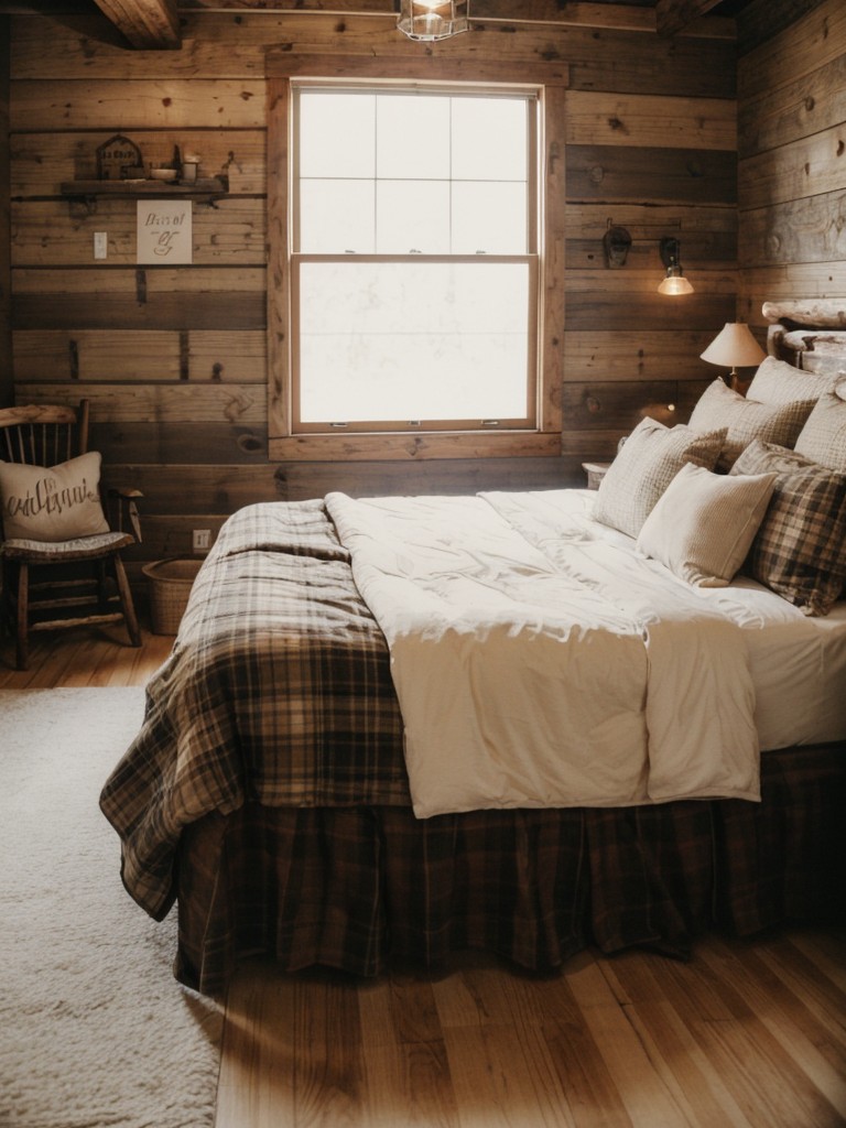 Cozy Rustic Vibes: Apartment Bedroom Decor with a Cabin Twist.