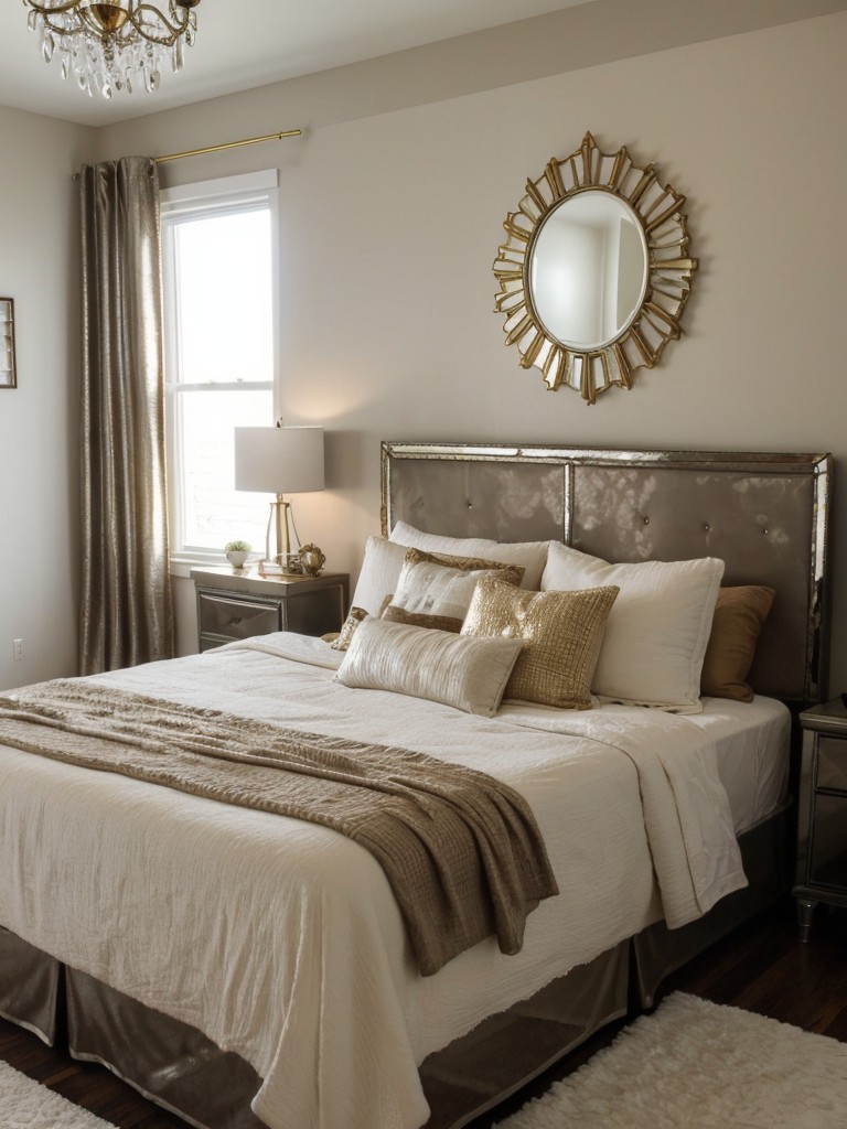 Glam Up Your Bedroom: Rustic Chic Apartment Decor with Metallic Accents.