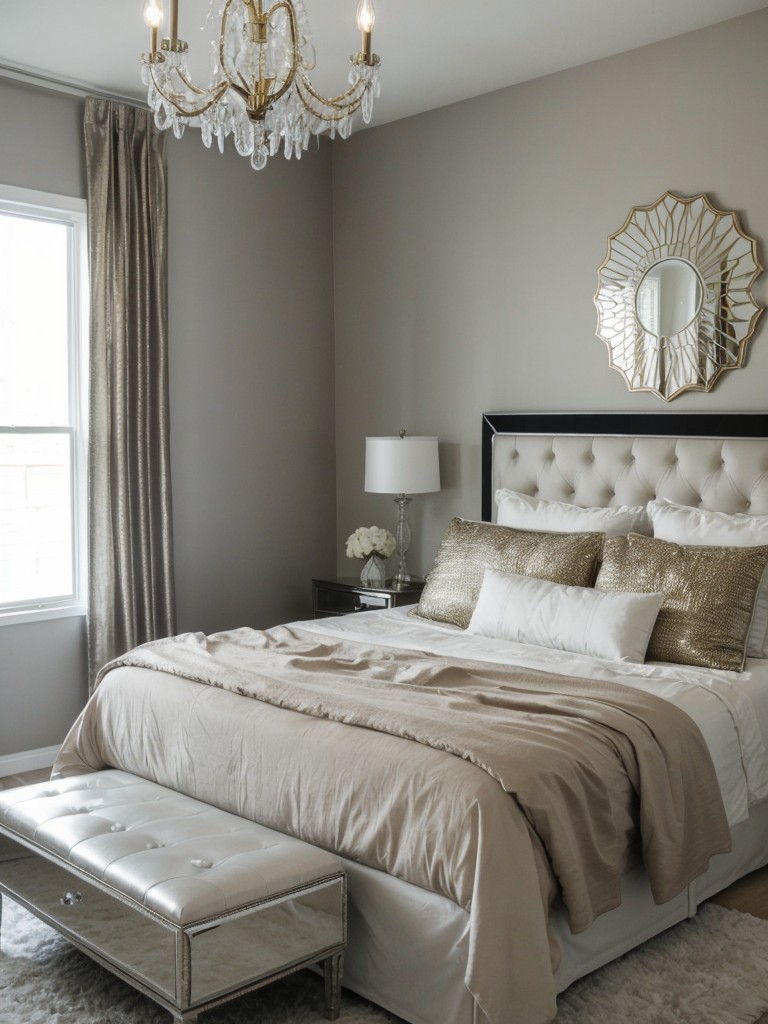 Glam-up Your Apartment Bedroom with Budget-Friendly Metallic Accents!