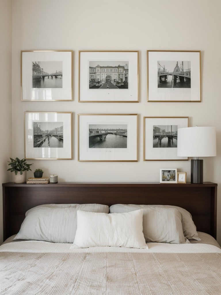 Affordable Apartment Bedroom Decor: Personalize with Chic Frames & Decorative Shelving!