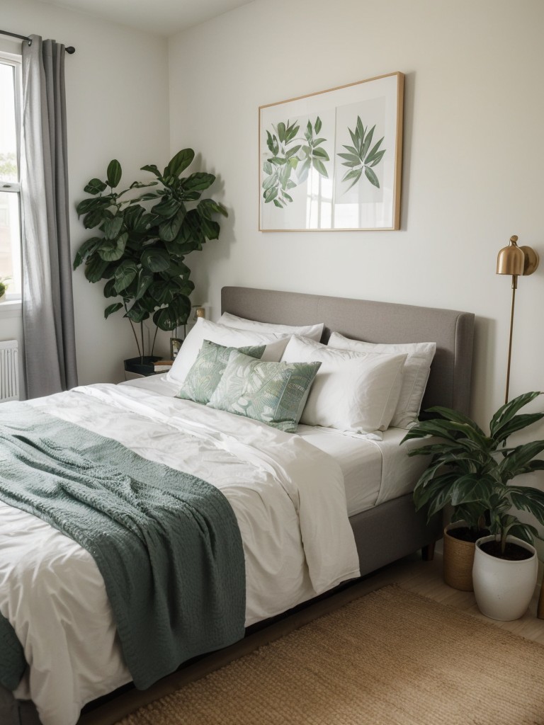 Apartment bedroom bliss: Transform your sleep space with botanical decor.