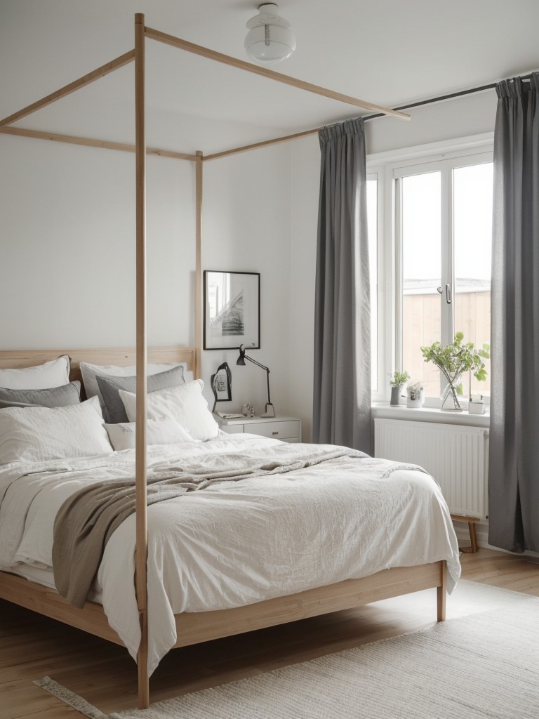 Minimalist Scandinavian Apartment: Romantic Canopy Bedroom Ideas