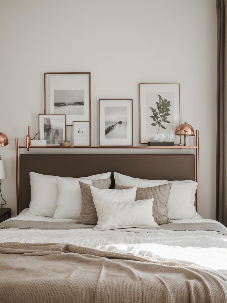 Minimalist Apartment Bedroom: Scandinavian Style Decor Ideas with Metallic Finishes