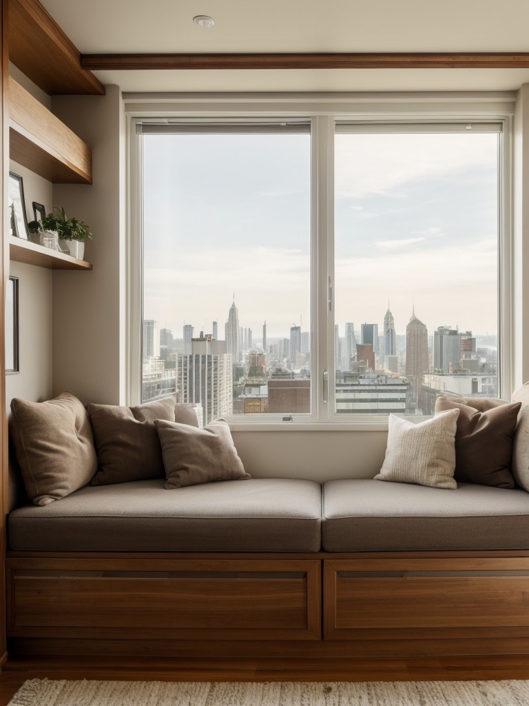 Cityscape View: Create an Artistic Bedroom Retreat with a Cozy Window Seat