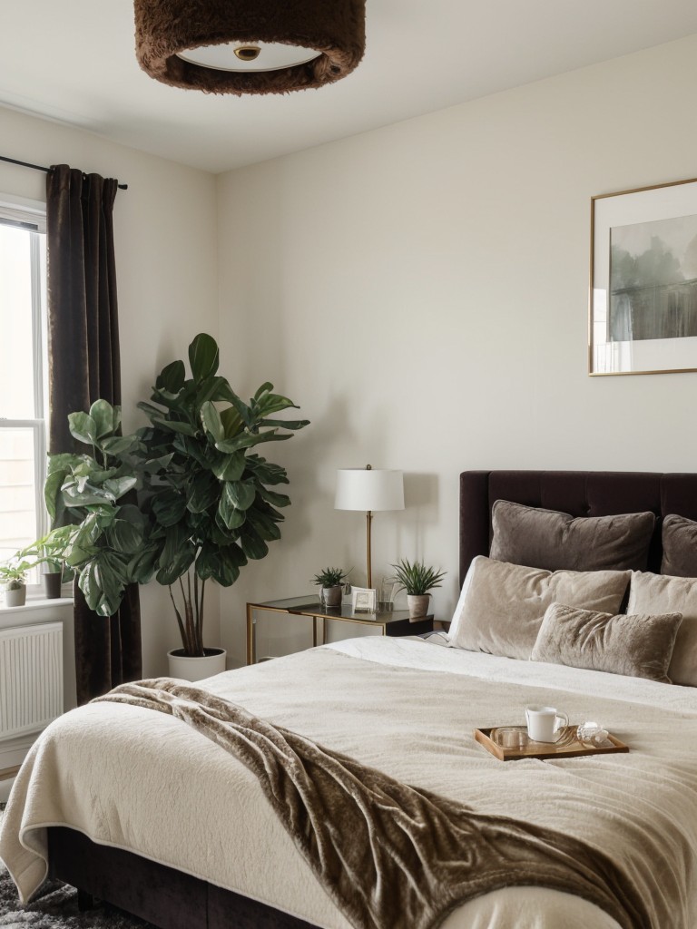 Greenify Your Apartment Bedroom: Cozy Up with Plants and Plush Textiles!