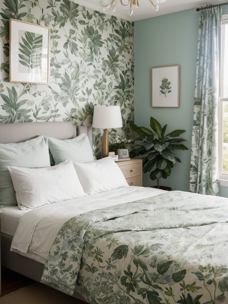 Bedroom Bliss: Botanical Accent Wall Inspiration for Apartments