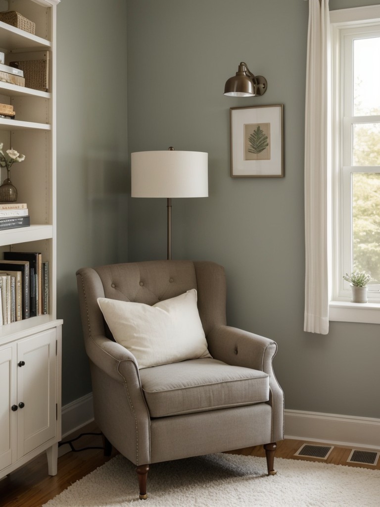 Cozy Bedroom Reading Nook Ideas: Armchair, Lamp & Bookshelf