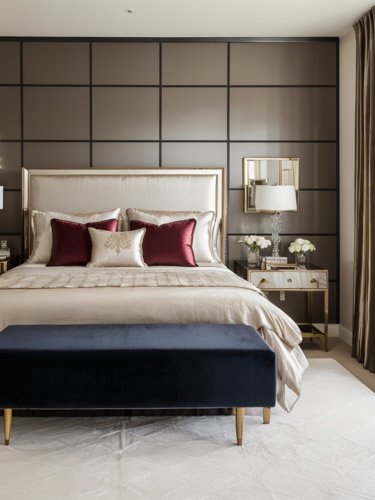 Luxurious Bedroom Makeover: Transform Your Apartment with Accent Walls and Plush Bedding!