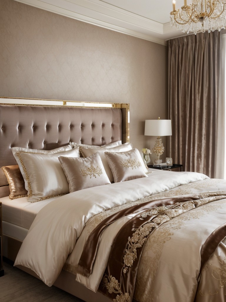 Fashion-Forward Apartment Bedroom Decor: Luxurious Fabrics & Intricate Embroidery