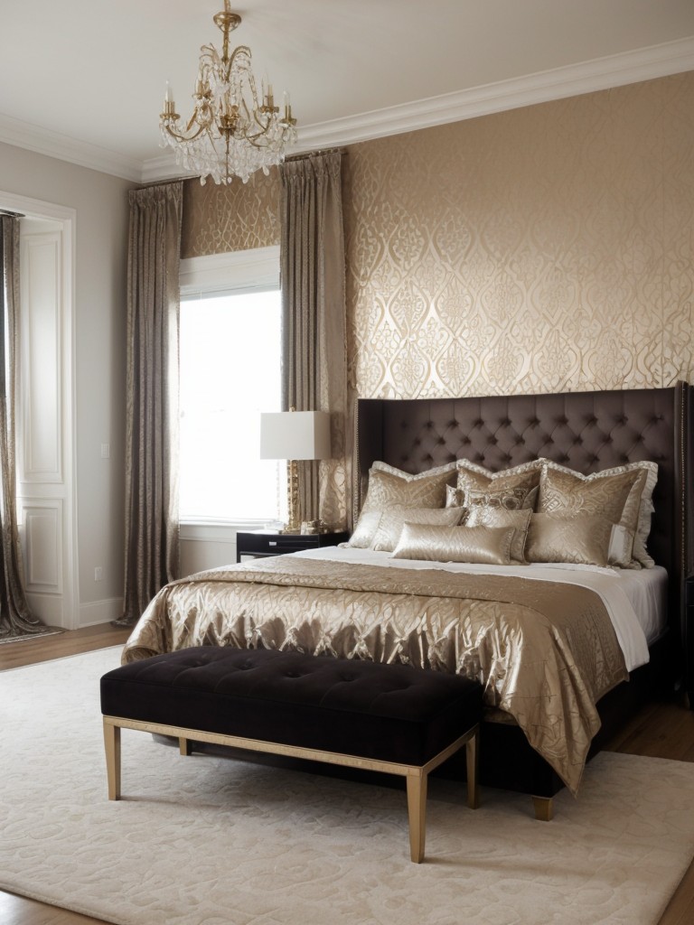 Luxury Bedroom Inspo: Statement Wallpaper for Glam Apartment Vibes