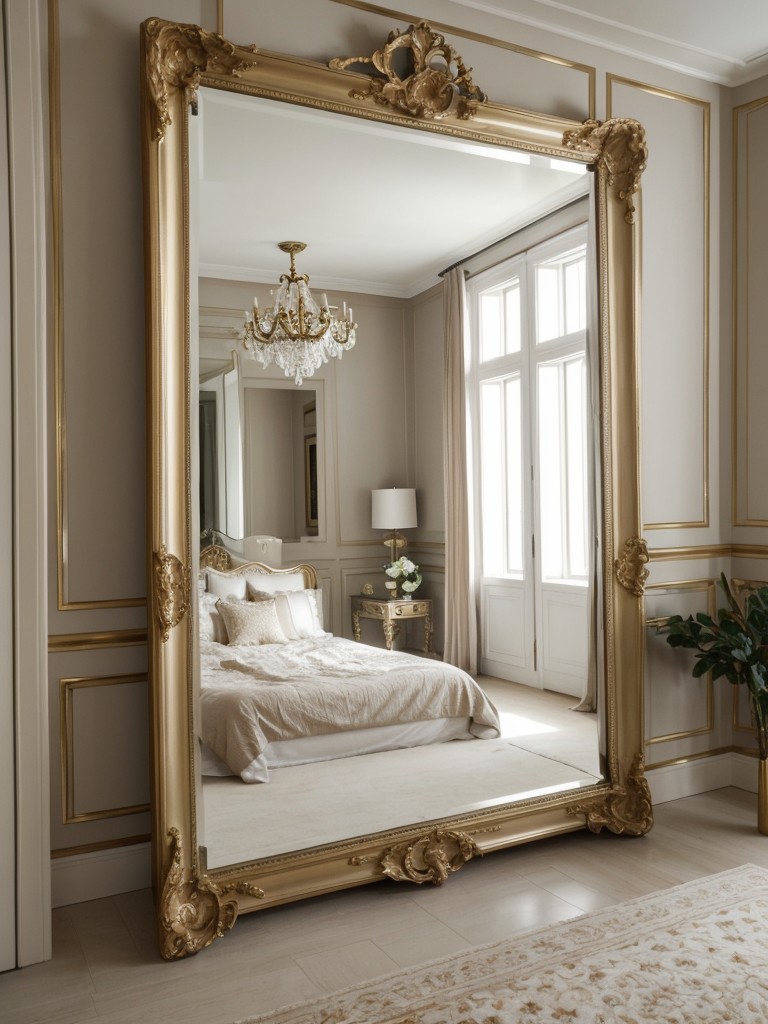 Chic Apartment Bedroom Decor Ideas: Illuminate & Elevate with a Stunning Mirrored Wall