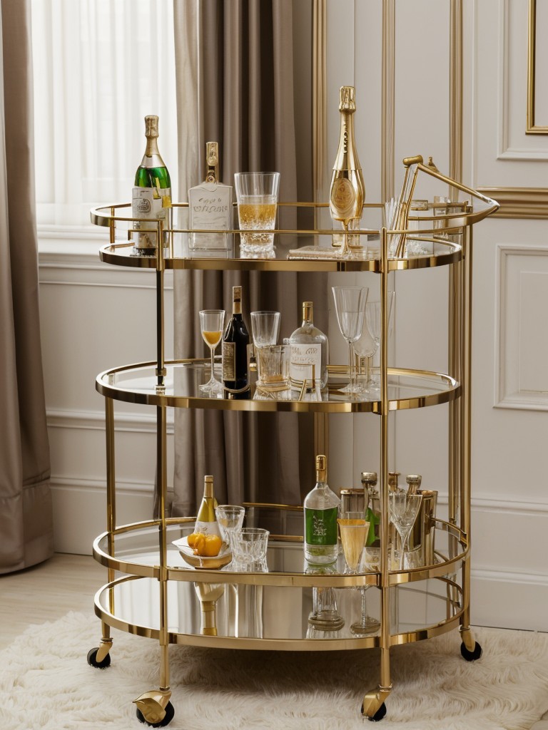 Get Glam in Your Apartment with a Stylish Bedroom Bar Cart!