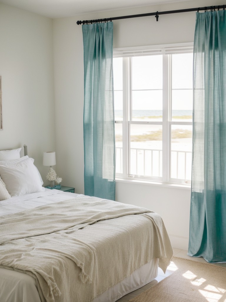 Beachy Retreat Vibes: Coastal Bedroom Decor with Sheer Curtains