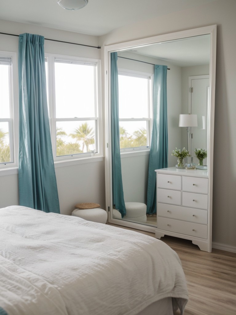 Beach-inspired Bedroom Decor: Expand Your Space with Mirrors!