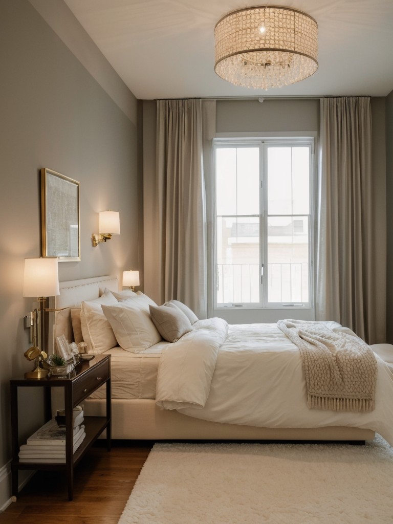 Elegant Apartment Bedroom Decor: Create Peaceful Ambiance with Soft Lighting