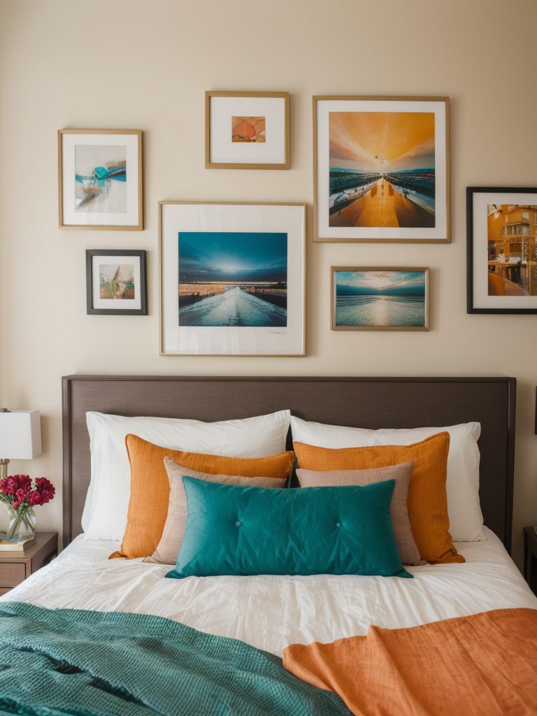 Vibrant Bedroom Decor: Gallery Wall Inspiration for Your Apartment