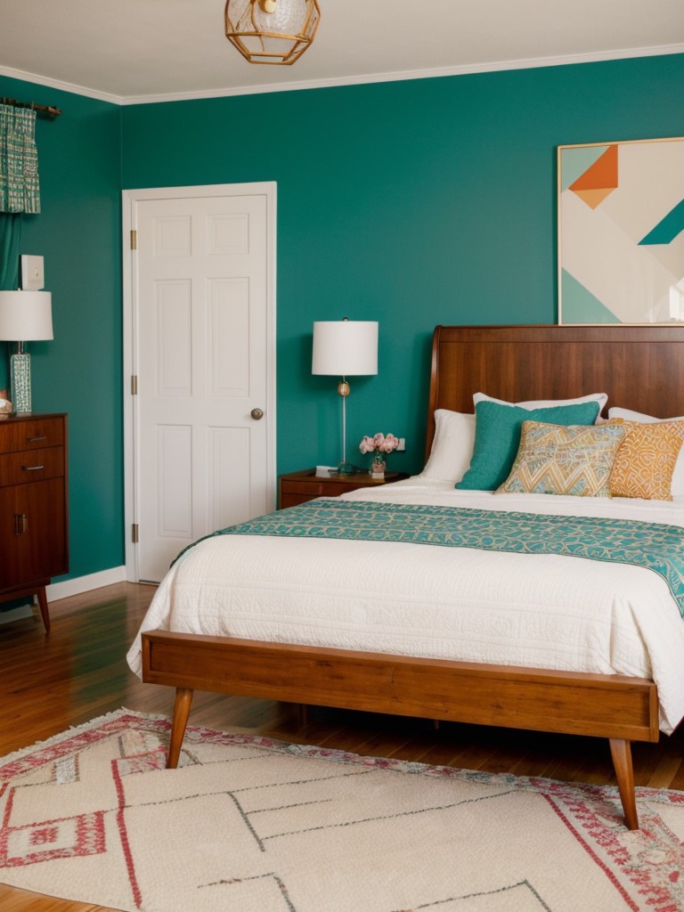 Eclectic Retro Vibes: Stylish Apartment Bedroom Ideas with Vintage Accents