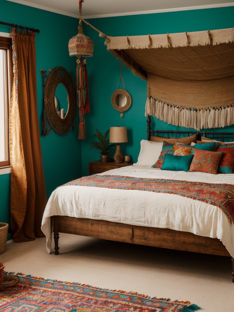 Boho Flair: Transform Your Bedroom with Bold Colors