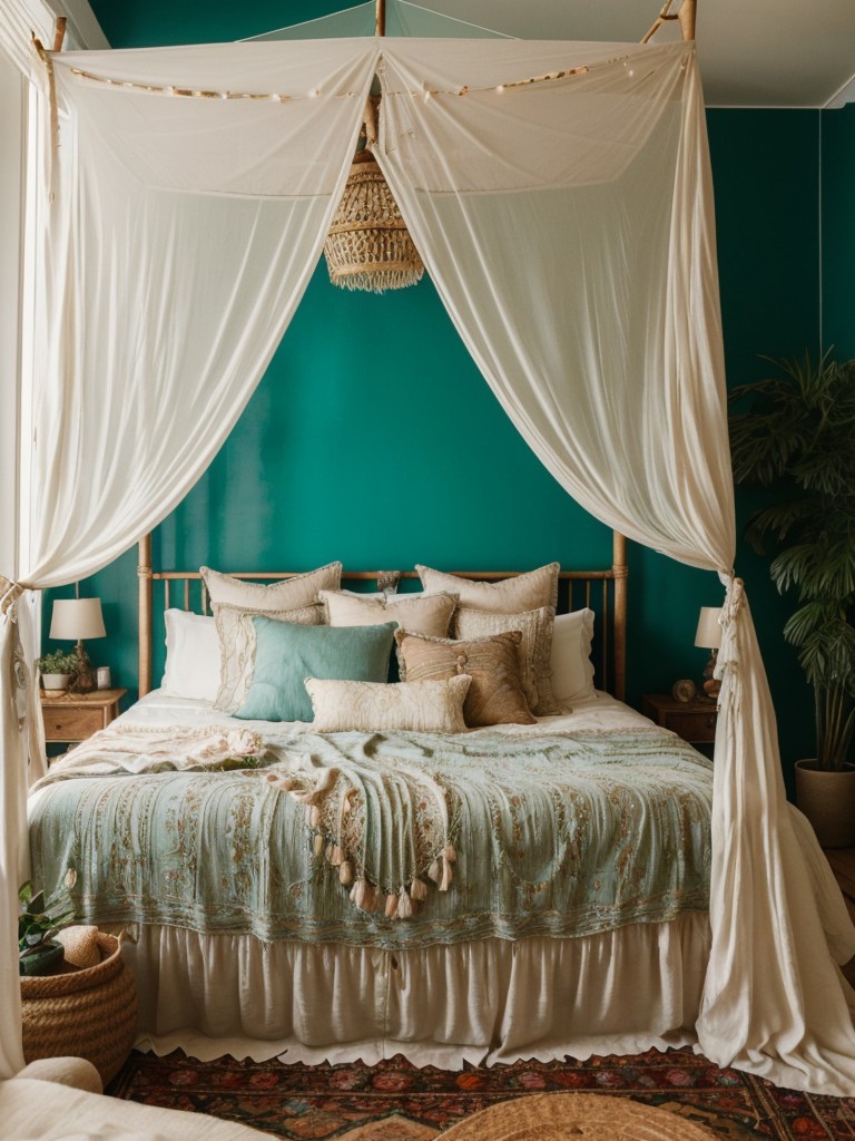 Boho Retreat: Create a Serene Apartment with a Canopy Bed