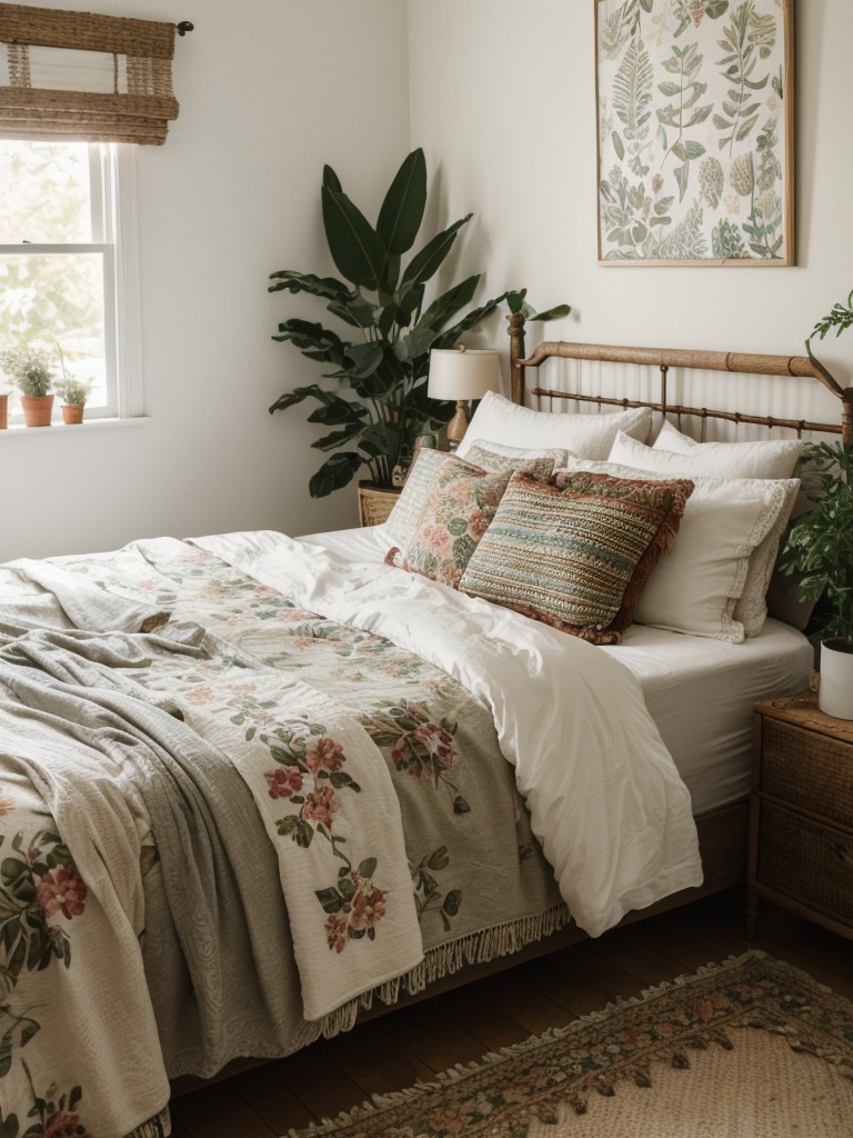 Boho Vibes: Elevate Your Apartment's Bedroom with Nature-Inspired Decor.