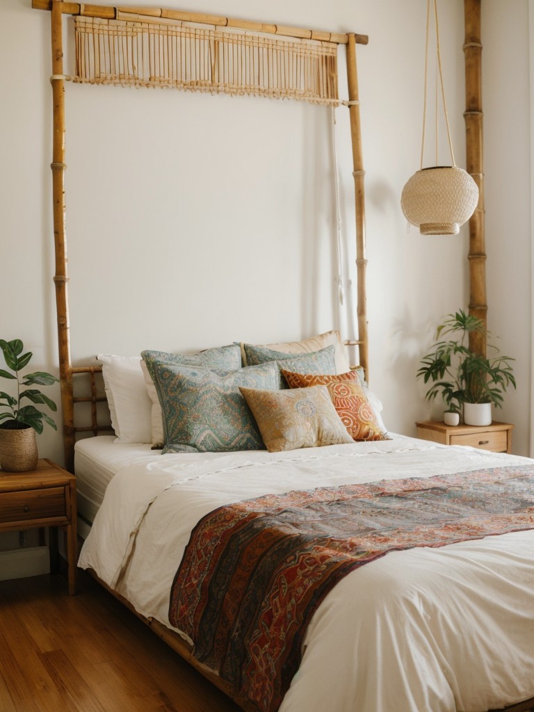 Zen-inspired Bohemian Bedroom: Create Serenity in Your Space with Platform Beds & Bamboo Accents