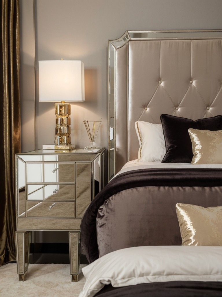 Get Glam in Your Bedroom: Hollywood Regency Style with Velvet, Mirrors, and Metals!